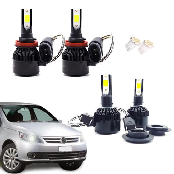 Imagem de Kit de Lampadas Led Tech One 8000k Azulado Farol Baixo e Milha Voyage G6 2015 2016