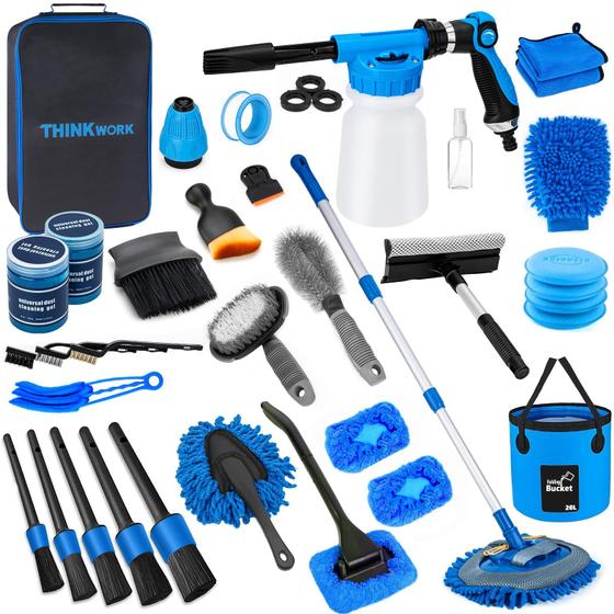 Imagem de Kit de lavagem de carros THINKWORK Car Detailing com pistola de espuma e escova