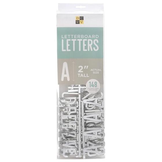 Imagem de Kit de Letras Premium prata para Letterboard DCWV - 5,1cm - 148 unidades