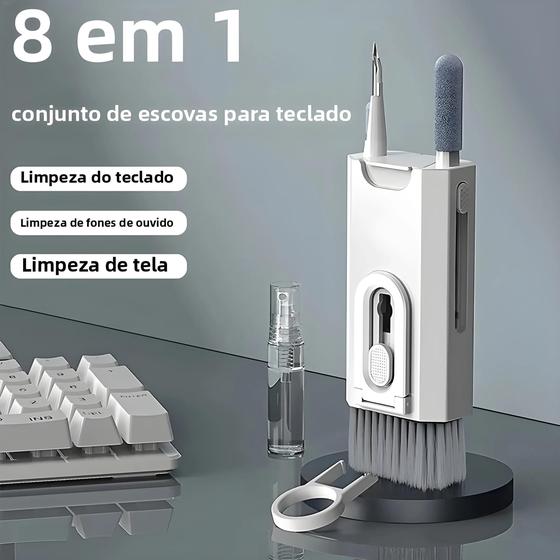 Imagem de Kit De Limpeza 8 Em 1 Para Teclado, Fone De Ouvido, AirPods, Computador, Tablet, Laptop, Tela De TV