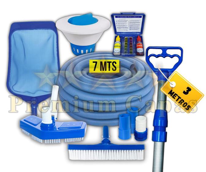 Kit De Limpeza Completo Para Piscinas Fibra e Vinil Menor preço em Kit De Limpeza Completo Para Piscinas Fibra e Vinil