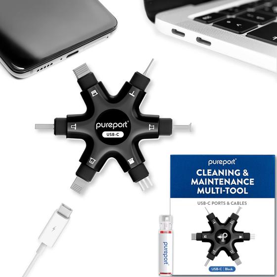 Imagem de Kit de Limpeza Pureport USB-C Multi-Tool para Celular - Preto