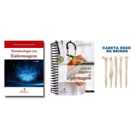 Imagem de Kit de livros de bolso com Dicionario Terminologia de Enfermagem + Diário Técnico de Enfermagem Agenda