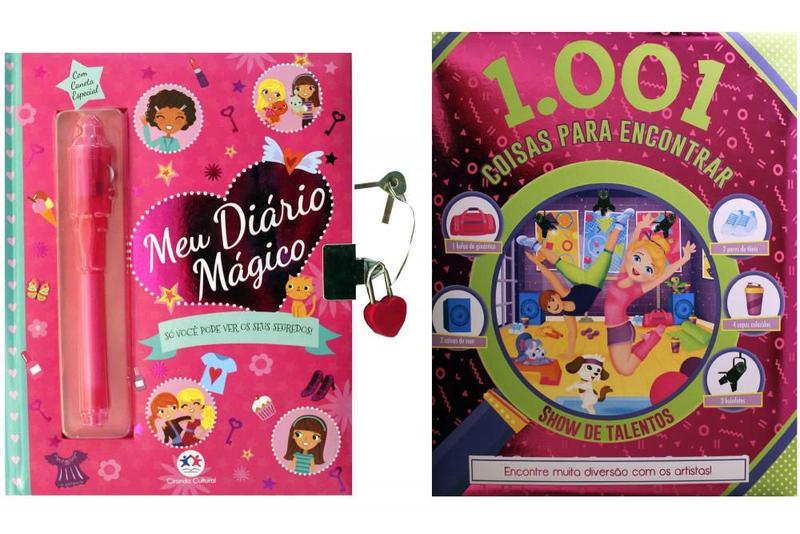 Imagem de Kit  de livros infantil: 1001 coisas para encontrar show de talentos+ meu diario mágico - 6+ Anos - Kit de Livros