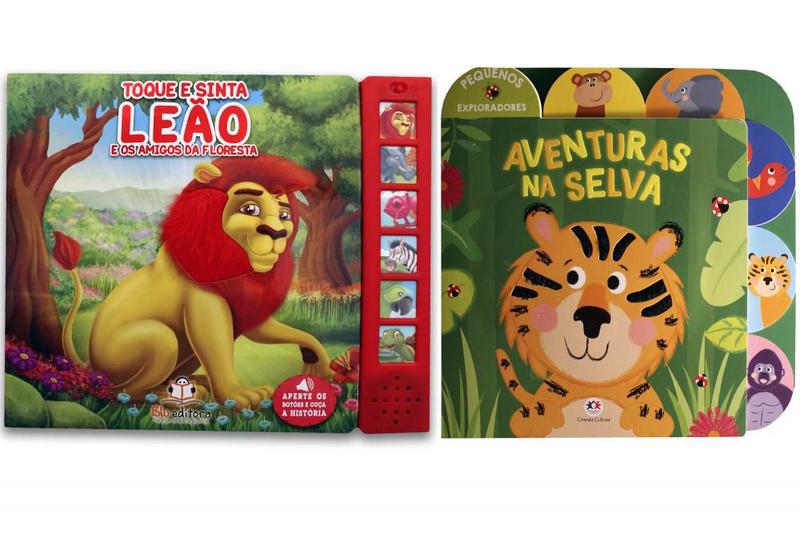 Imagem de Kit de Livros infantil: Pequenos Exploradores: Aventura na Selva + Toque e Sinta Sonoro - Crianças 3+ Anos