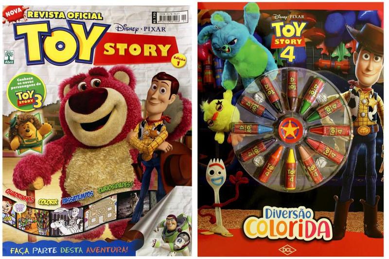 Imagem de Kit de Livros infantil: Toy Story - Disney Diversão Colorida + Revista Oficial - Crianças 3+ Anos