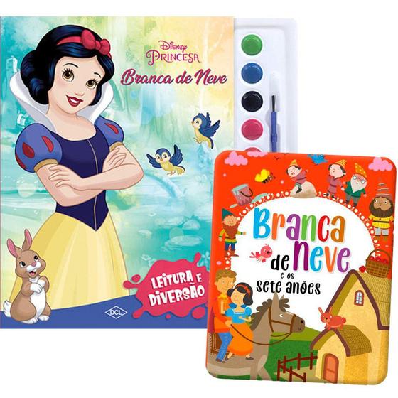 Imagem de Kit de livros infantis: Aquarela Branca de Neve + Livro de Histórias - Crianças 4+ Anos