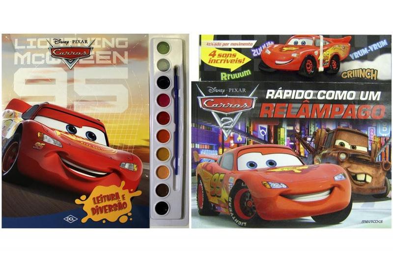 Imagem de Kit de livros infantis:  coleção aquarela carros 3 + Carros 2 rápido como um relâmpago- Crianças 4+ Anos