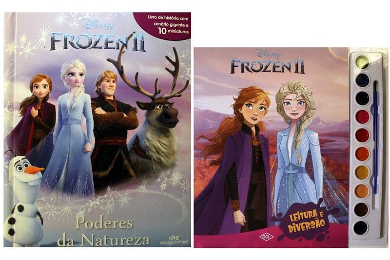 Imagem de Kit de livros infantis:  coleção disney aquarela frozen 2 + Frozen 2 poderes da natureza- Crianças 4+ Anos