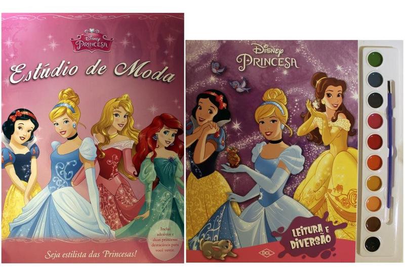 Imagem de Kit de livros infantis: coleção disney aquarela princesas + estudio de modas princesas- Crianças 4+ Anos