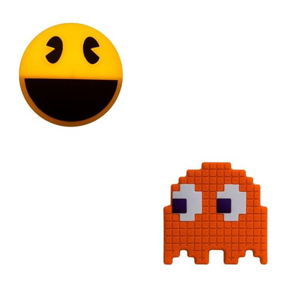 Imagem de Kit de Luminárias 1 Pac Man + 1 Fantasma Fantasminha Geek Game Retrô