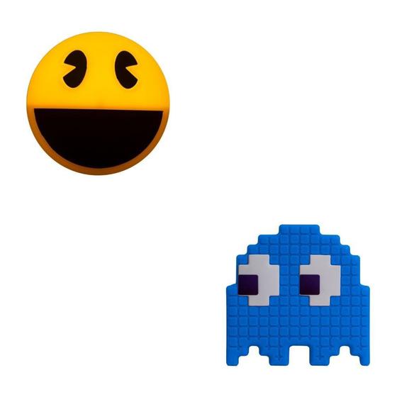 Imagem de Kit de Luminárias 1 Pac Man + 1 Fantasma Fantasminha Geek Game Retrô