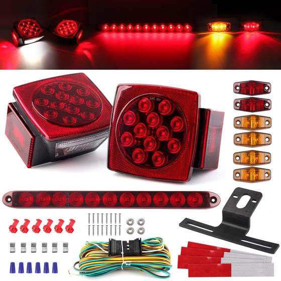 Imagem de Kit de Luz LED 12V para Trailer Partswcgg - Com Cablagem de 25 Pés