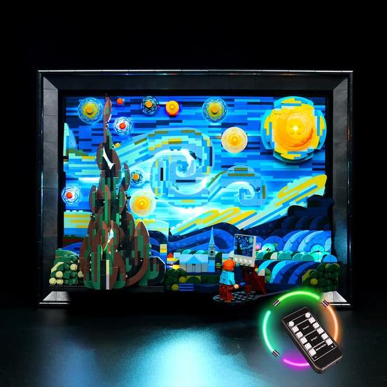 Imagem de Kit de luz LED VONADO para Lego Starry Night 21333 com controle remoto