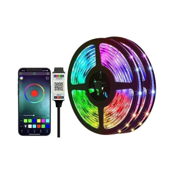 Imagem de Kit de Luzes de Atmosfera RGB 5050 com Bluetooth - 5V para TV, Cabeceira e Bar