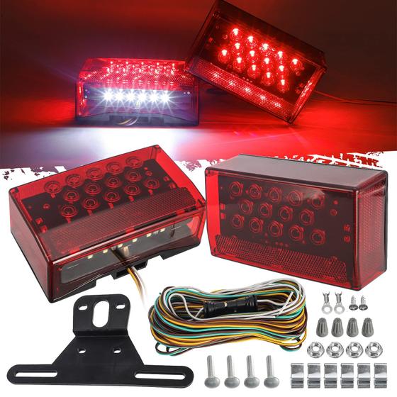Imagem de Kit de Luzes Traseiras LED Partsam Retangular 12V - Combinadas