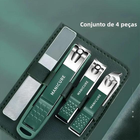 Imagem de Kit De Manicure Masculino 4 Peças Conjunto De Cortador De Unhas Para Uso Doméstico Faca Diagonal