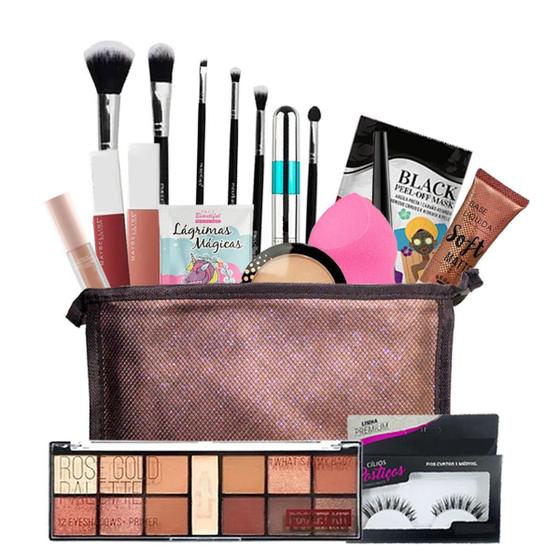 Kit De Maquiagem + Acessórios Bz21-1 - Pele Branca - Bazar Na Web Imagem de Kit De Maquiagem + Acessórios Bz21-1 - Pele Branca