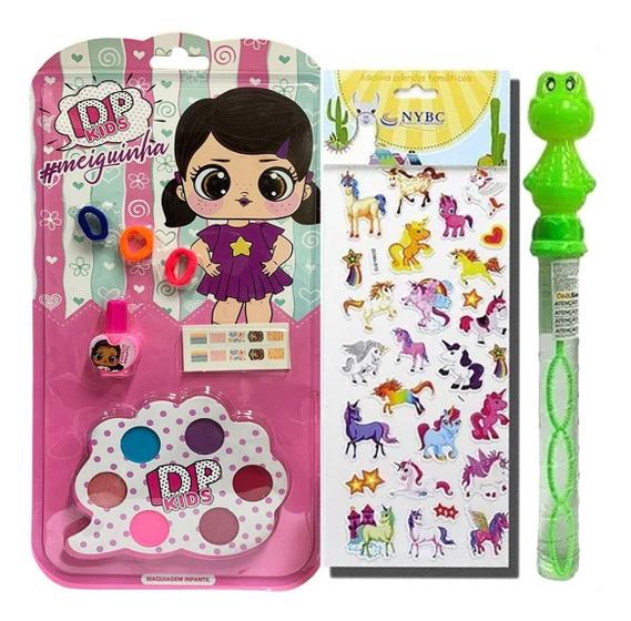 Imagem de Kit De Maquiagem Infantil Completo Esmalte Adesivo Menina