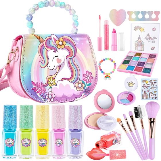 Imagem de Kit de Maquiagem Infantil Tepsmigo - 16 Cores com Bolsa