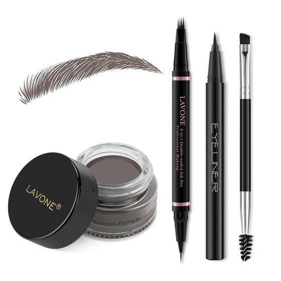 Imagem de Kit de maquiagem Lápis de sobrancelha LAVONE com caneta de microblading à prova d'água