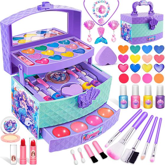 Imagem de Kit de maquiagem para meninas EYE SUN Mermaid Pretend Play Toys