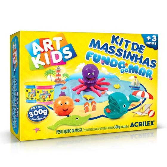 Imagem de Kit de massinhas Acrilex art kids fundo do mar 300g