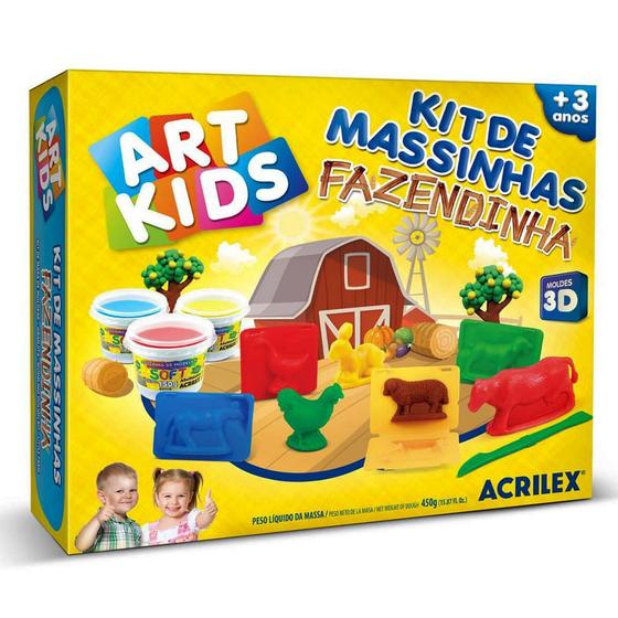 Imagem de Kit de Massinhas Fazendinha Art Kids Acrilex 450g - 40009