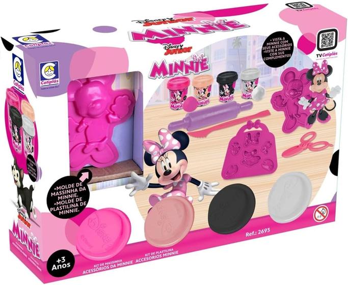 Imagem de Kit de Massinhas Infantil com Acessórios Disney Minnie Cotiplás 2693