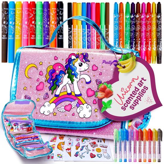 Imagem de Kit de materiais de arte Pretty Me Unicorn perfumado para meninas de 4 a 8 anos