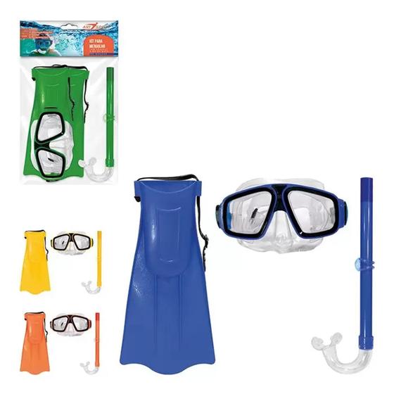 Imagem de Kit De Mergulho Com Máscara, Snorkel E Nadadeira Juvenil - Art sport