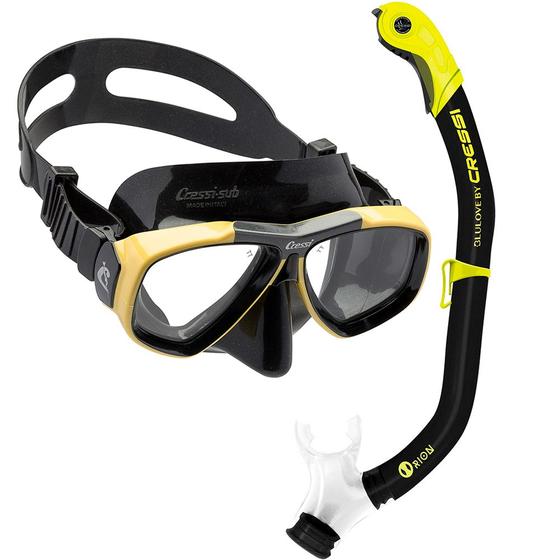 Imagem de Kit de Mergulho Máscara+Respirador Cressi Focus Black Edition + Orion Dry
