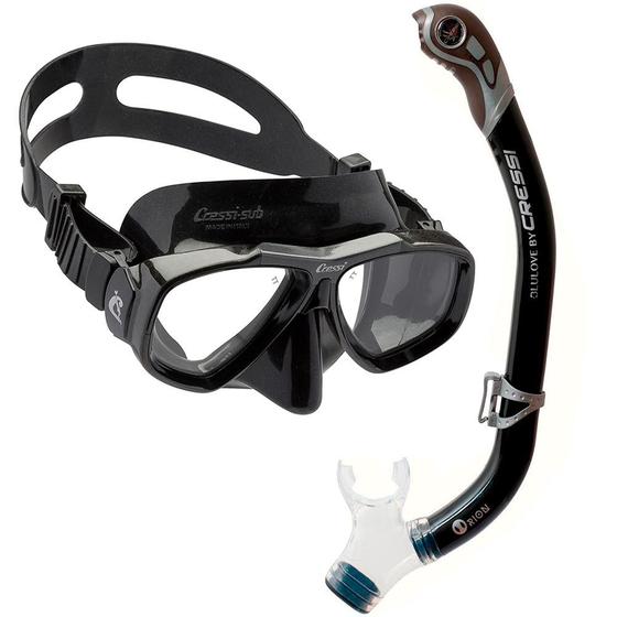 Imagem de Kit de Mergulho Máscara+Respirador Cressi Focus Black Edition + Orion Dry