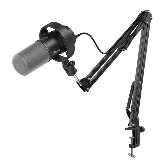 Imagem de Kit de Microfone de Podcast FIFINE K688 USB/XLR - Com Braço de Lança