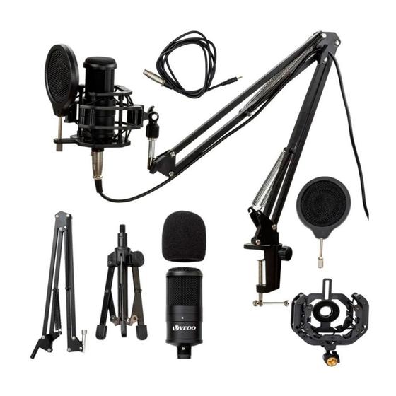 Kit de Microfone Profissional Estúdio XLR P2 BM800pro Pedestal Articulado Vedo Menor preço em Kit de Microfone Profissional Estúdio XLR P2 BM800pro Pedestal Articulado Vedo