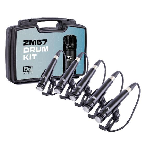 Imagem de Kit de Microfones para Bateria AZ Áudio ZM57-KIT com Maleta