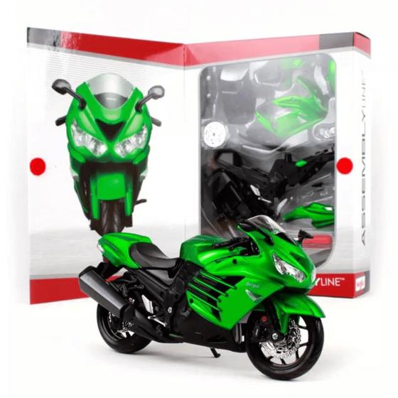 Imagem de Kit De Montar Moto Kawasaki Ninja Zx14R 1/12 Verde Maisto 39197