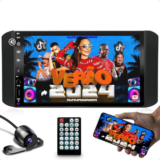 Imagem de Kit de multimidia mp5 com bluetooth e espelhamento + moldura de 7 polegadas compativel com COROLLA, HILUX E PRADO + camera de ré