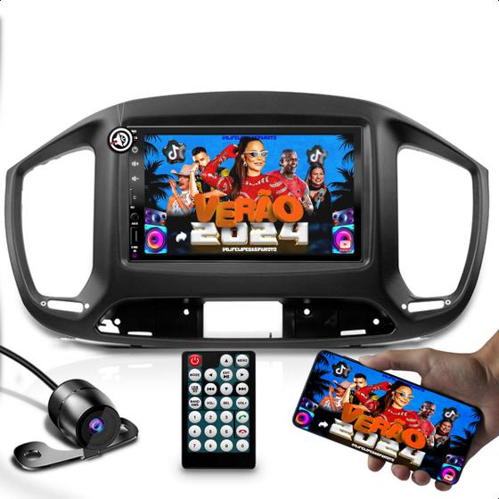 Imagem de Kit de multimidia mp5 com função espelhamento android ios + moldura 7 polegadas compativel com UNO + camera de ré 