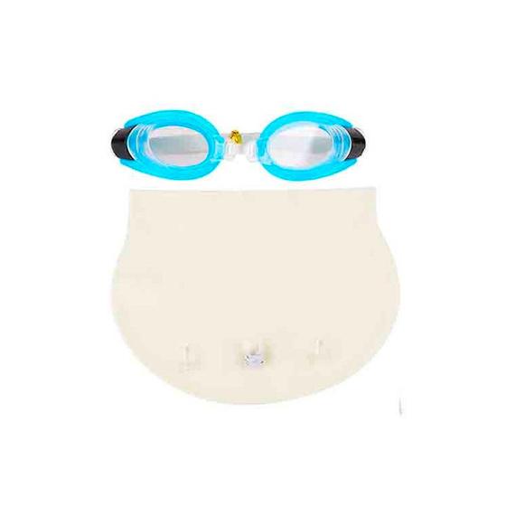 Imagem de Kit De Natação Óculos Touca Protetor De Ouvido E Nariz - Branco