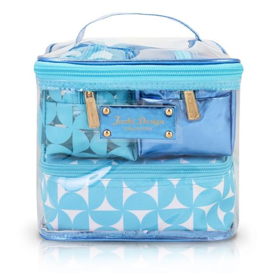 Imagem de Kit de Necessaire com 4 pçs Glitz Jacki Design Azul