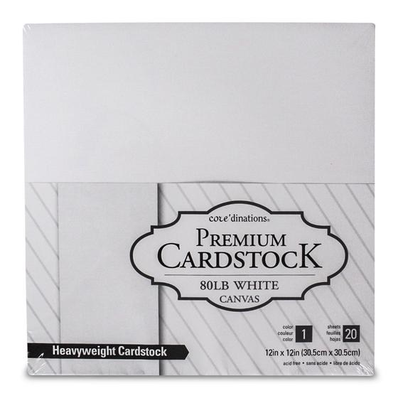 Imagem de Kit de Papéis para Scrapbook American Crafts Premium Cardstock Branco Telado 30,5 x 30,5 cm 20 Folhas  320244