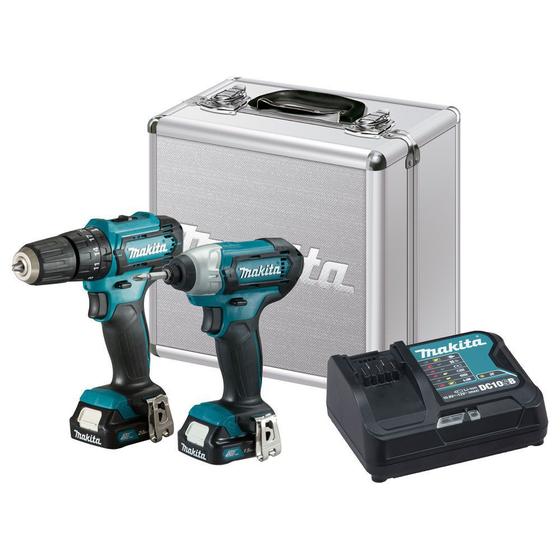 Imagem de Kit de Parafusadeira e Furadeira de Impacto 2 Bat Lítio 2AH Bivolt 12V CLX228SAX Makita