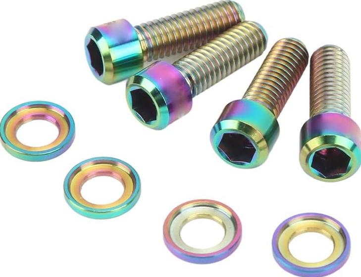 Imagem de kit de Parafusos para Mesa avanço disco de freio e caliper Bike Bicicleta Mtb Speed 6 Uni - Riderace M5