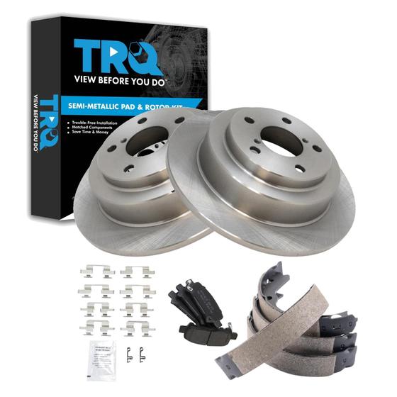 Imagem de Kit de pastilhas de freio e rotor TRQ traseiro semimetálico para Subaru