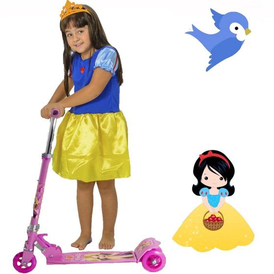 Imagem de Kit de Patinete Infantil Mais Fantasia da Branca de Neve