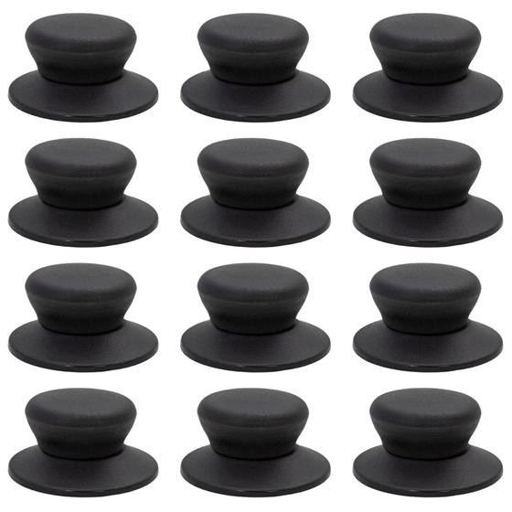 Imagem de Kit De Pegadores De Panela Preto Com Parafusos Pomel Com 12 Unidades