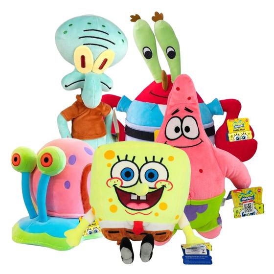 Imagem de Kit de Pelúcia da Turma do Bob Esponja com 5 Personagens