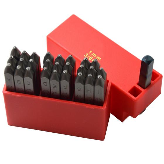 Imagem de Kit de perfurações de carimbo manual de metal WKSTOOL, letras maiúsculas de 1 mm