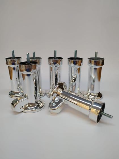 Imagem de Kit de pés colchão casal 05 pés fixos e 02 com roldanas inteligentes cor cromada